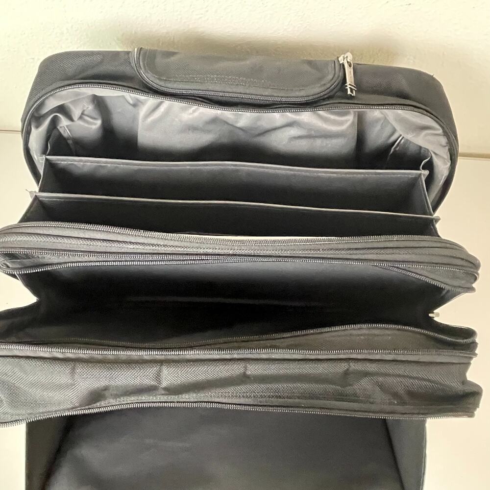 TUMI Alpha 26103D4 Black Nylon Deluxe Expandable Wheeled Rolling Briefcase Bag - Picture 15 of 16